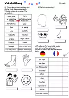 Vorschau - Arbeitsblätter - Vokabelübung Le corps - Deckblatt