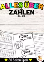 Vista previa - Hojas de trabajo - Alles über die Zahlen 11 - 20 | Números Matemáticas Alemán - Portada