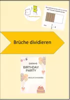 Vorschau - Stundenentwürfe - Materialpaket - mit Brüchen rechnen am Beispiel "Sarahs Birthday Party" - Seite 1