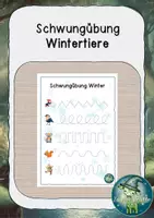 Vorschau - Arbeitsblätter - Deckblatt winterliche Schwungübung - Seite 1