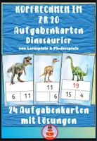 Vorschau - Stationenlernen - Kopfrechnen im ZR 20 - Aufgabenkarten Dinosaurier - Deckblatt