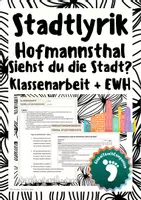 Vorschau - Klassenarbeiten - Stadtgedicht - Arbeit+EWH - "Siehts du die Stadt?" von Hofmannsthal - Deckblatt