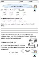 Vorschau - Arbeitsblätter - Dezimalzahlen mit Zehnerzahlen multiplizieren - Deckblatt