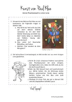 Vorschau - Stundenentwürfe - Paul Klee "Der Narr" (Zeichnen, Farben, Vertretung) - Seite 1