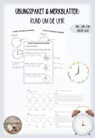 Vorschau - Arbeitsblätter - Übungsheft & Merkblätter rund um die Uhr - Deckblatt