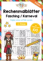 Vorschau - Arbeitsblätter - 8 Rechenmalblätter zum Fasching/Karneval: Zahlenraum 100 - Deckblatt