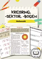 Vorschau - Arbeitsblätter - Kreisring, Kreissektor, Kreisbogen - Deckblatt