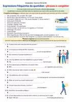 Aperçu - Apprentissages en autonomie - Exercice FLE A2-B1 - Expressions fréquentes du quotidien (avec marques) - Page de couverture