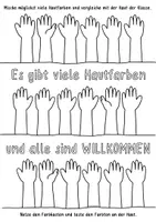 Vorschau - Arbeitsblätter - Es gibt viele Hautfarben! Farben mischen - Seite 1