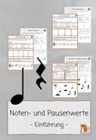 Vorschau - Arbeitsblätter - Notenwerte und Pausenwerte | Einführung | Notenlehre - Deckblatt