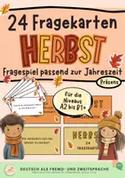 Vorschau - Arbeitsblätter - Herbst - 24 Fragekarten passend zur Jahreszeit (Präsens) - Deckblatt