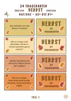 Vorschau - Arbeitsblätter - Herbst - 24 Fragekarten passend zur Jahreszeit (Präsens) - Seite 1
