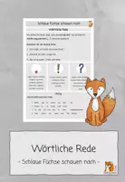 Vorschau - Arbeitsblätter - Wörtliche Rede | Merkblatt | Schlaue Füchse schauen nach - Deckblatt