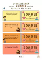 Vorschau - Arbeitsblätter - Sommer - 24 Fragekarten passend zur Jahreszeit (Präsens) - Seite 1