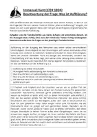 Vorschau - Arbeitsblätter - Immanuel Kant - Was ist Aufklärung? Textverständnis - Seite 1
