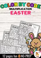 Aperçu - Feuilles d'exercices - Color by code - Multiplication (Easter) Pâques Multiplications Mathématiques Anglais - Page de couverture