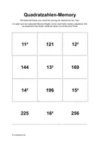 Vorschau - Spiele - Quadratzahlen-Memory - Deckblatt