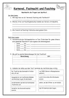 Vorschau - Stundenentwürfe - Sachtext Karneval, Fasching, Fastnacht - Textarbeit - Leseverstehen - Seite 2