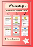 Vorschau - Arbeitsblätter - Wochentage - nachschreiben, stempeln, schneiden & kleben - Deckblatt