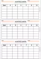 Vorschau - Arbeitsblätter - Kopfrechnen Multiplikation (tägliches Kopfrechnen, Vorlage, Mathematikunterricht) - Seite 1