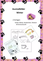 Vorschau - Mal- und Bastelvorlagen - Ausmalbilder Winter - Deckblatt
