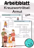 Vorschau - Arbeitsblätter - Arbeitsblatt: Kreuzworträtsel Armut Zusatzmaterial - Deckblatt
