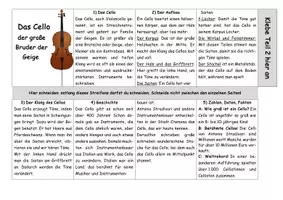 Vorschau - Arbeitsblätter - Cello (Leporello, Arbeitsblatt und Lösung) - Deckblatt