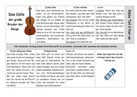 Vorschau - Arbeitsblätter - Cello (Leporello, Arbeitsblatt und Lösung) - Seite 1