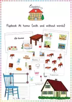 Vorschau - Mal- und Bastelvorlagen - Flipbook "At home" - Deckblatt