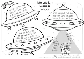 Vorschau - Arbeitsblätter - Lesen zu Karibu 1 (Version 2024) – Lese-UFOs in Fibelschrift (Teil 1) | Lesetraining & Arbeitsblätter für Klasse 1 - Seite 3