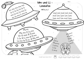 Vorschau - Arbeitsblätter - Lesen mit Karibu 1 (2024) – Grundschrift - Lese-UFOs Teil 1 | 1. Klasse - Seite 3
