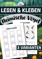 Vorschau - Arbeitsblätter - Lesen & Kleben - Heimische Vögel - Deckblatt