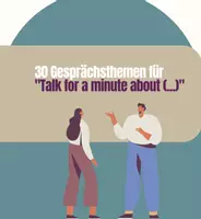 Vorschau - Aufgabenkarten - talk for a minute about - Gesprächsvorlagen - Deckblatt