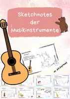 Vorschau - Mal- und Bastelvorlagen - Sketchnotes der Musikinstrumente - Deckblatt
