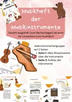 Vorschau - Arbeitsblätter - Musikheft der Musikinstrumente - Deckblatt