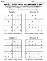 Vorschau - Arbeitsblätter - Valentine's Day: logic puzzle & Word Sudoku Activities with Answers - Seite 2