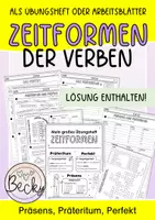 Vorschau - Arbeitsblätter - Zeitformen Übungsheft (Präsens, Präteritum, Perfekt) - Deckblatt