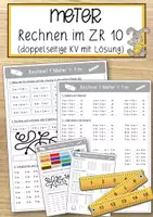 Vorschau - Anderer Materialtyp - Meter Rechnen im ZR 10 (doppelseitige KV mit Lösung) - Deckblatt