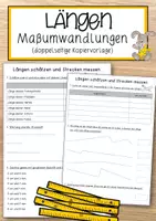 Vorschau - Anderer Materialtyp - Längen Maßumwandlungen (doppelseitige Kopiervorlage) - Deckblatt