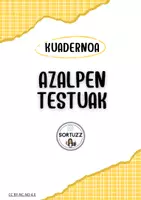 Vista previa - Unidades / Secuencias / Situaciones de Aprendizaje - Azalpen-testuak lantzeko koadernoa - Portada