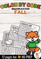 Προεπισκόπηση - Φύλλα εργασίας - Color by code - Multiplication (Fall) Φθινόπωρο Πολλαπλασιασμός Μαθηματικά Αγγλικά - Εξώφυλλο