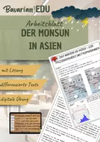 Vorschau - Arbeitsblätter - Asien - Monsun | Arbeitsblatt | Erdkunde | GPG - Deckblatt