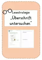 Vorschau - Arbeitsblätter - Lesestrategie: Überschriften untersuchen (AB) - Deckblatt