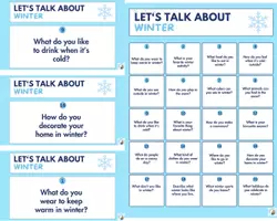 Vista previa - Juegos / Gamificación - "Let's talk about winter" 20 cards, ESL, Speaking game, ppt and pdf - página 1
