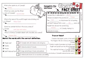 Vorschau - Arbeitsblätter - Canada | Präsentation digitale Tafel Landeskunde | Fact Sheet | Arbeitsblatt - Seite 3