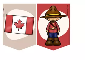 Vorschau - Mal- und Bastelvorlagen - Canada | Wimpelkette | Landeskunde - Seite 1