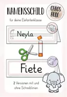 Vorschau - Anderer Materialtyp - Namenschilder für deine Elefantenklasse - Deckblatt