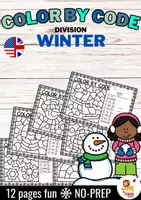 Προεπισκόπηση - Φύλλα εργασίας - Color by code - Division (Winter) Χειμώνας Διαίρεση Μαθηματικά Αγγλικά - Εξώφυλλο