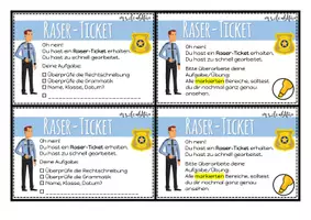 Vorschau - Fördermaterial/Inklusion - Classroom Management - "Raser-Ticket" (für zu schnelle Schüler) - Seite 1