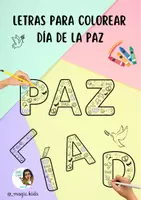 Vista previa - Manualidades / Dibujos para colorear - Letras para colorear Día de la Paz - página 1